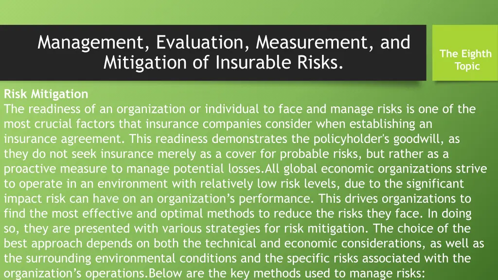 management evaluation measurement and mitigation 9