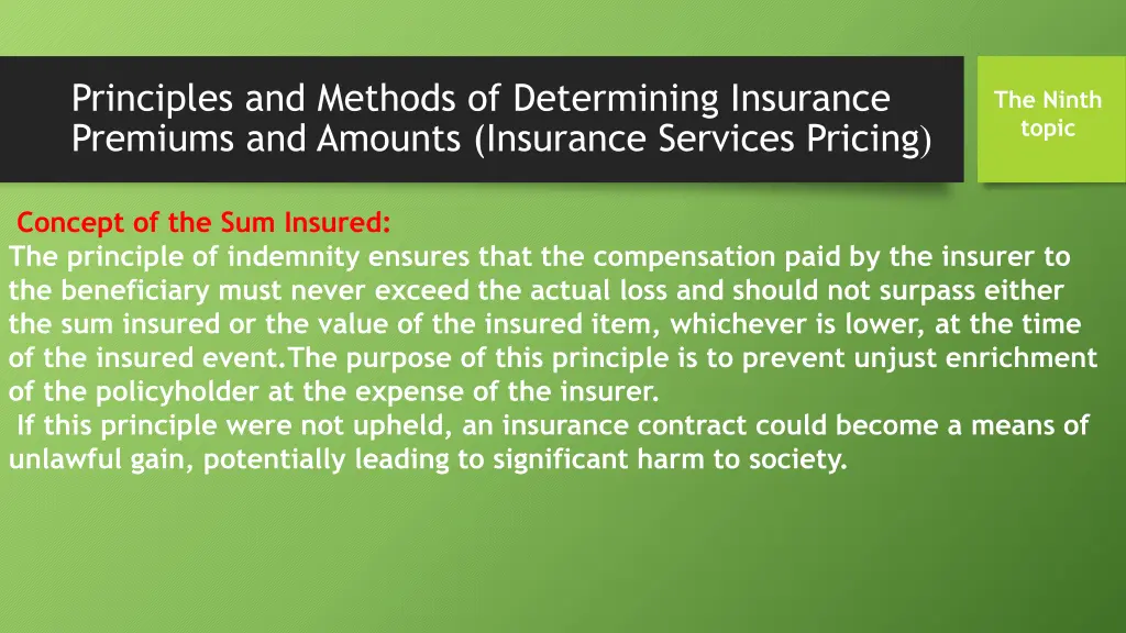 principles and methods of determining insurance 7