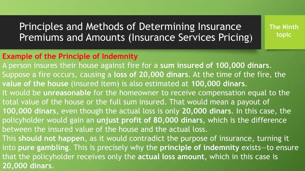 principles and methods of determining insurance 8