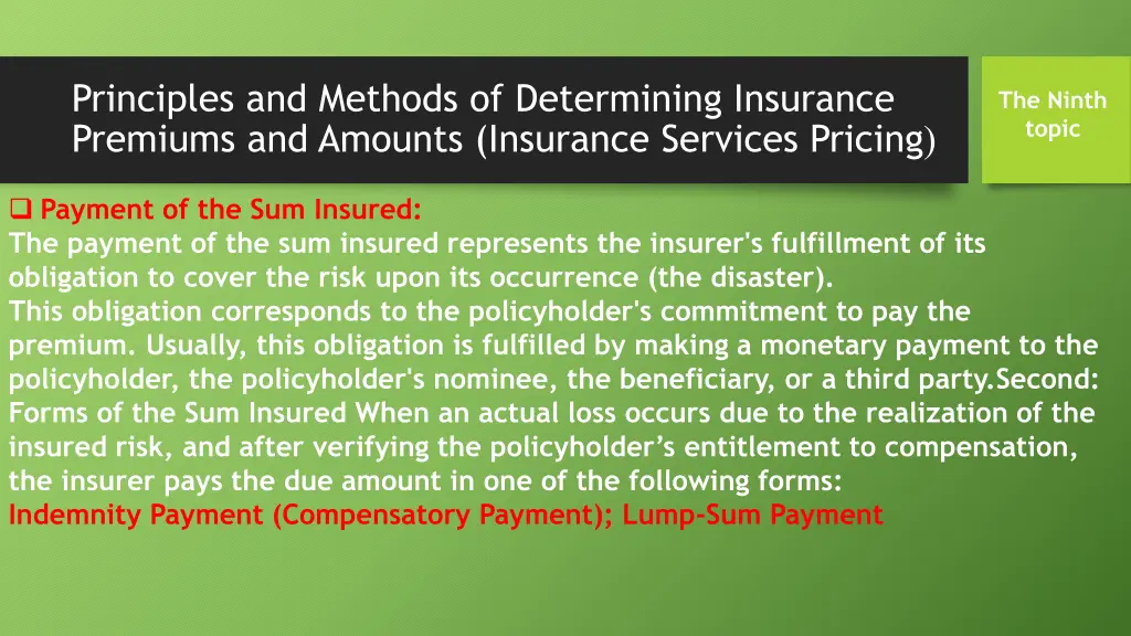 principles and methods of determining insurance 9