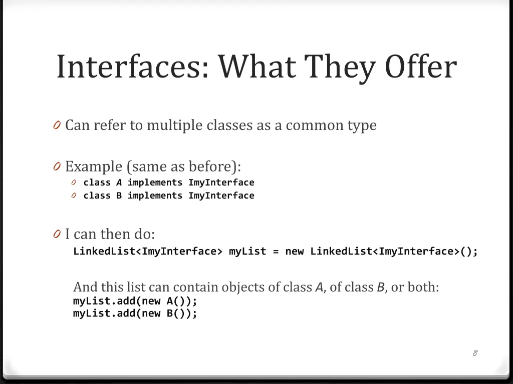 interfaces what they offer