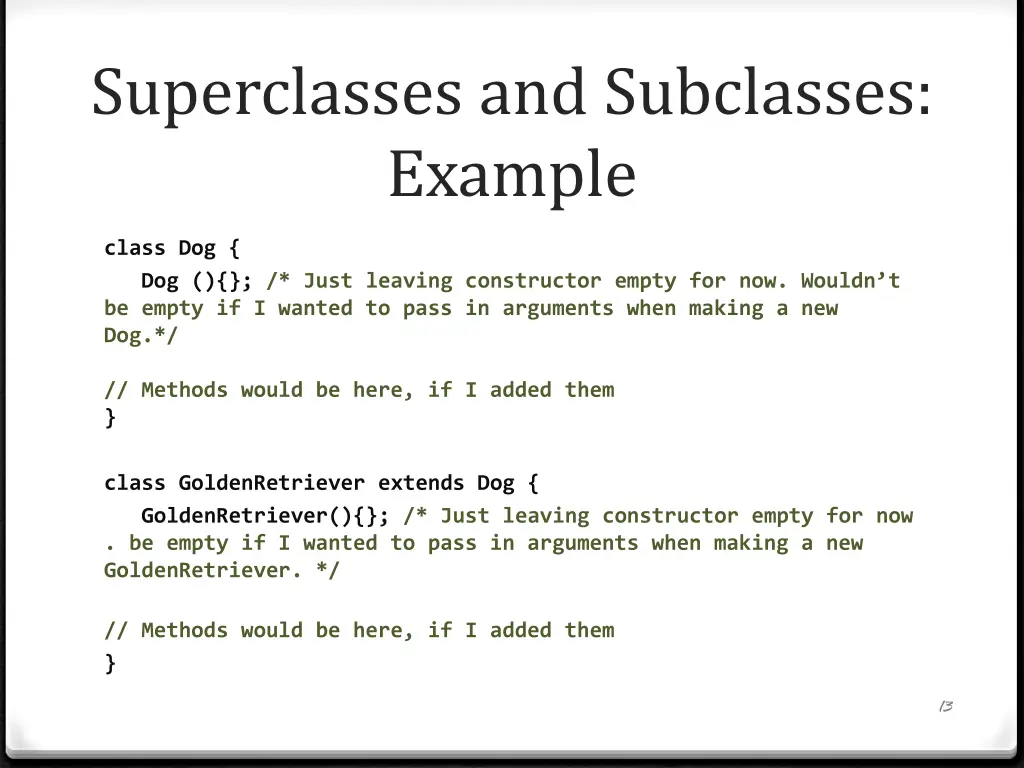 superclasses and subclasses example