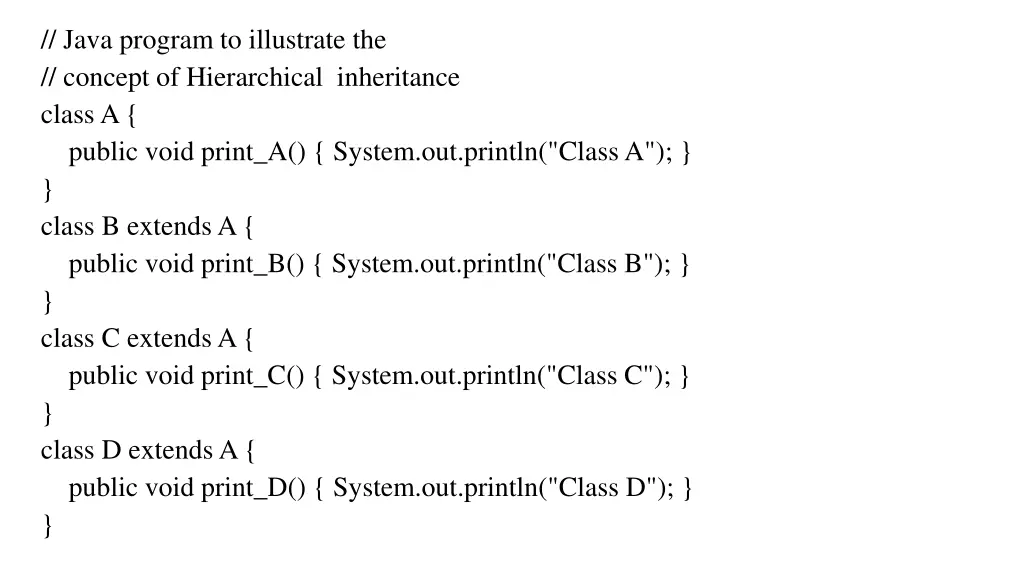 java program to illustrate the concept