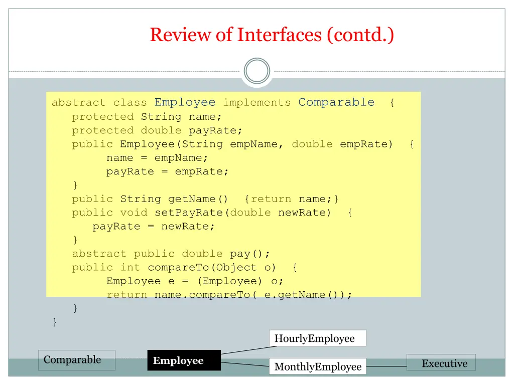 review of interfaces contd 1