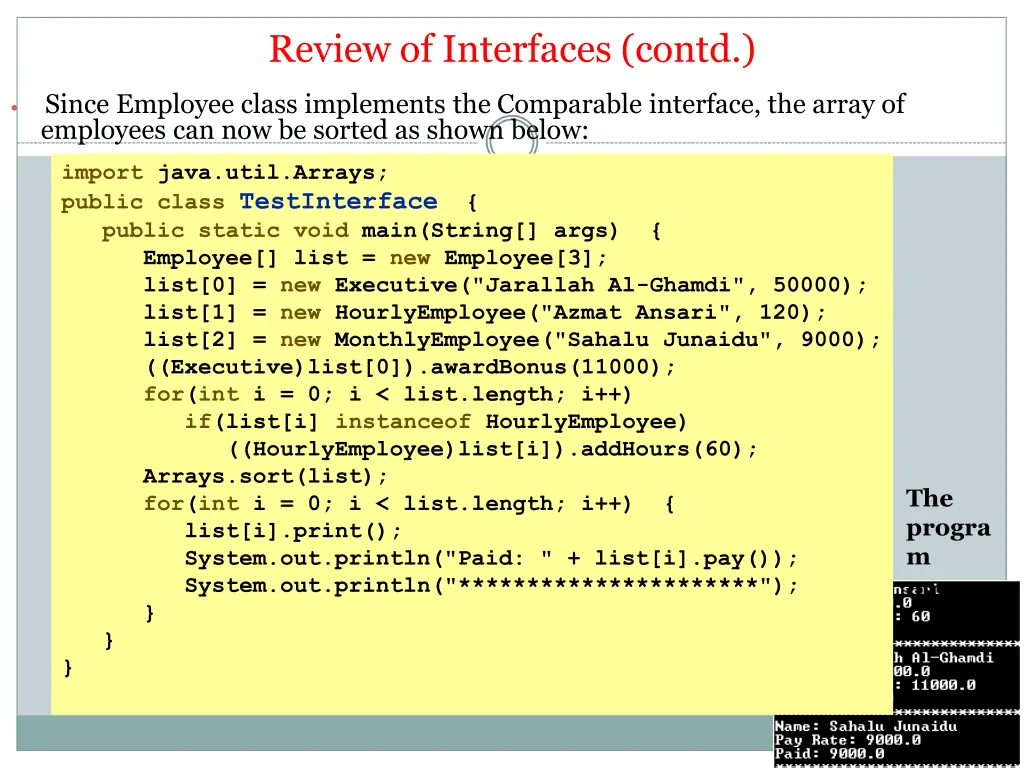 review of interfaces contd 2