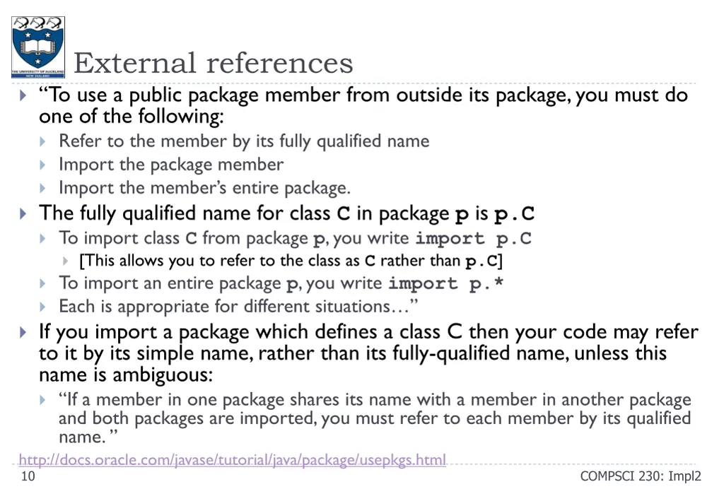 external references to use a public package