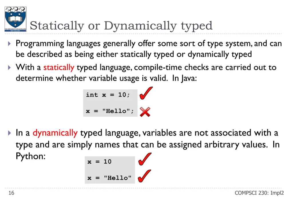 statically or dynamically typed