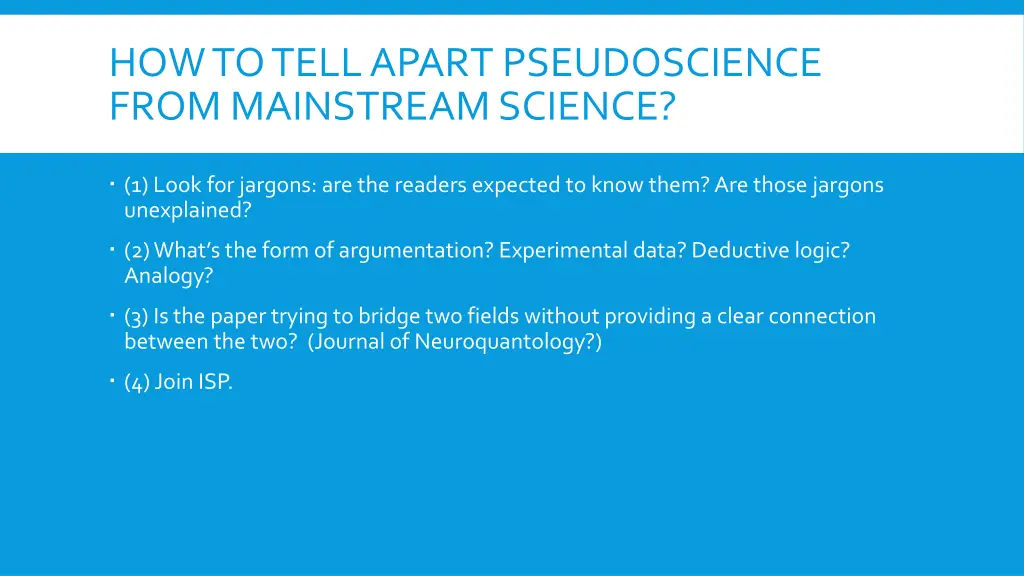 how to tell apart pseudoscience from mainstream