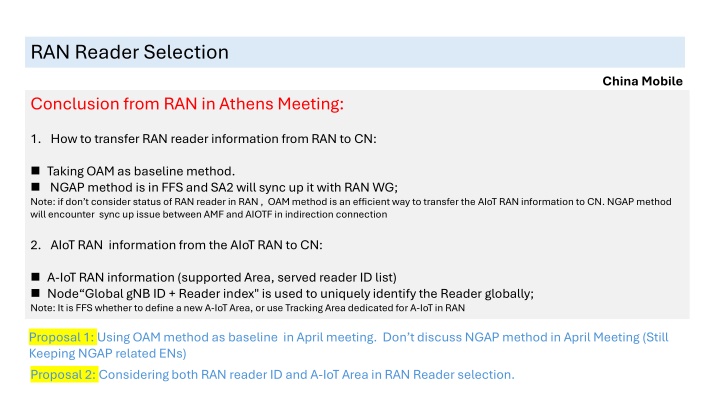 ran reader selection