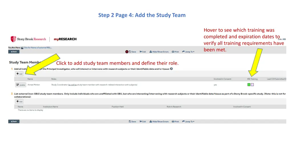step 2 page 4 add the study team