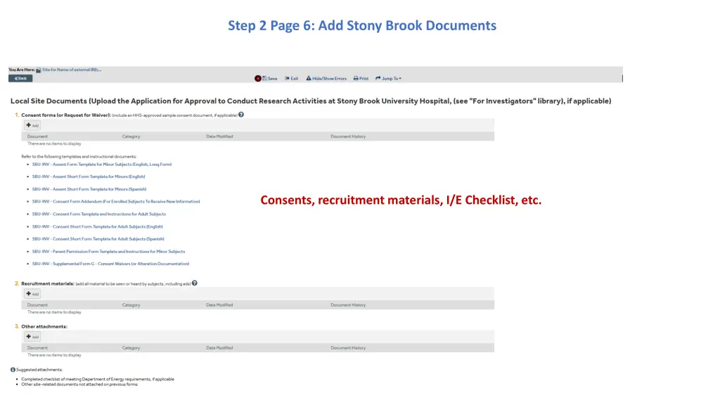 step 2 page 6 add stony brook documents