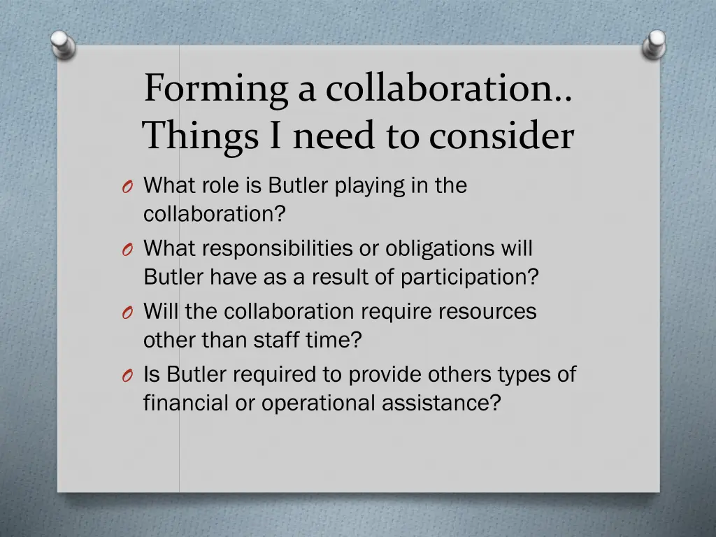 forming a collaboration things i need to consider