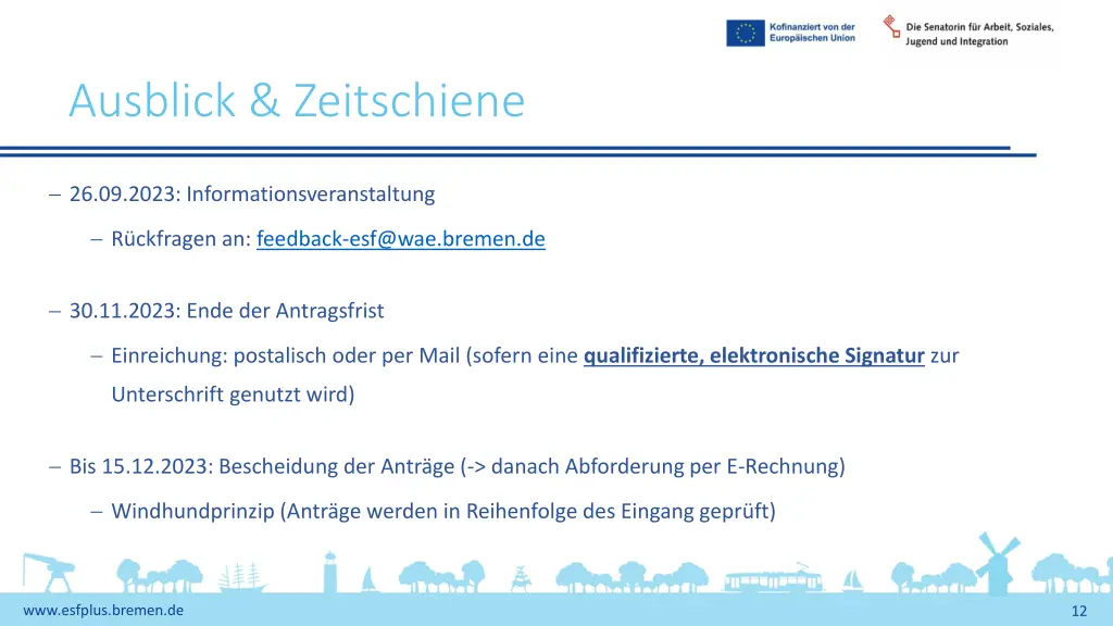 ausblick zeitschiene