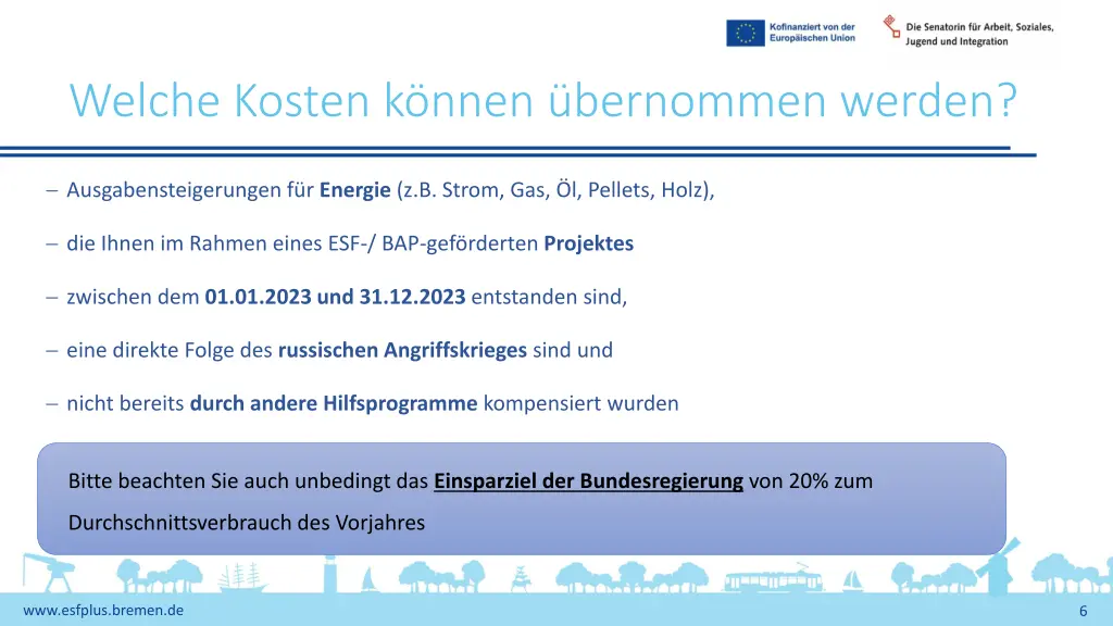welche kosten k nnen bernommen werden