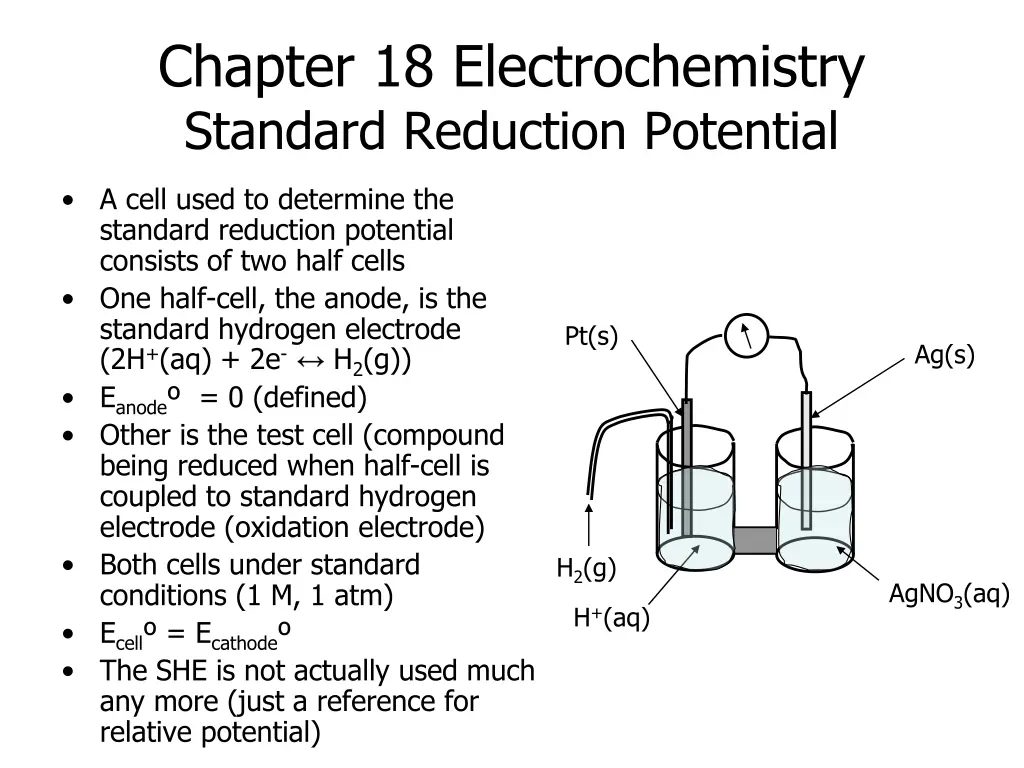 chapter 18 electrochemistry standard reduction