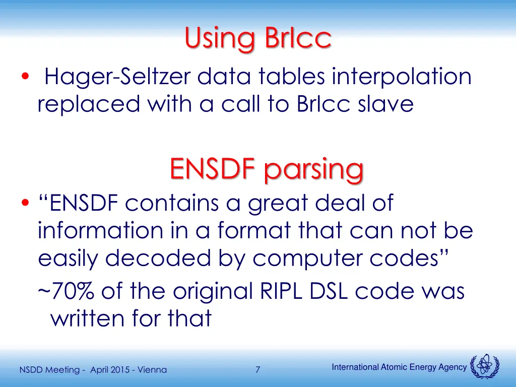 using bricc