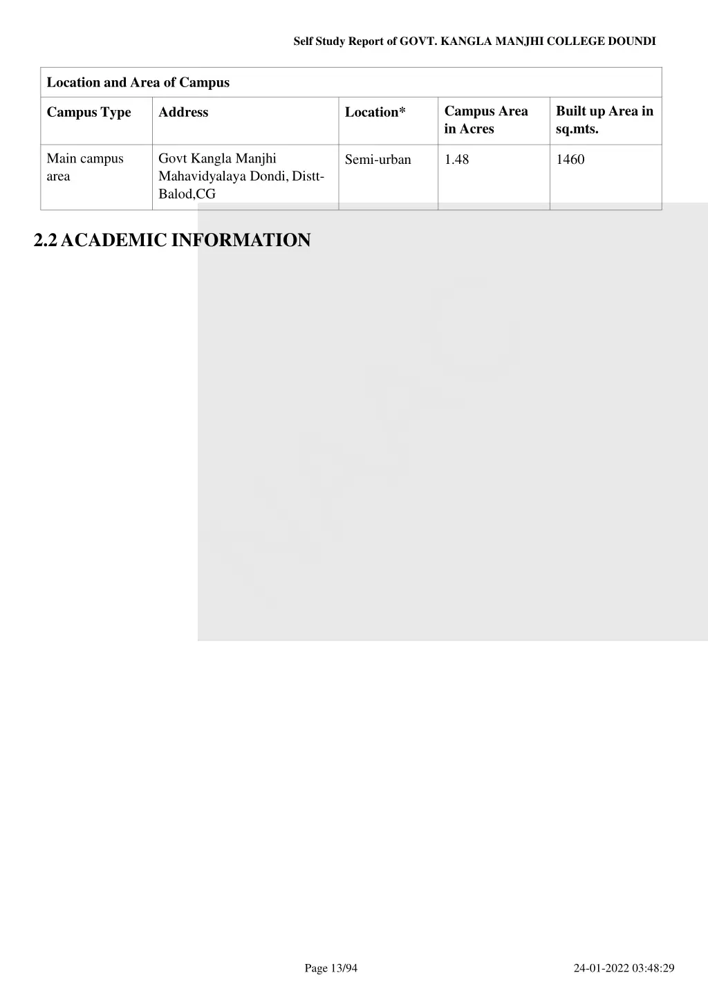 self study report of govt kangla manjhi college 12
