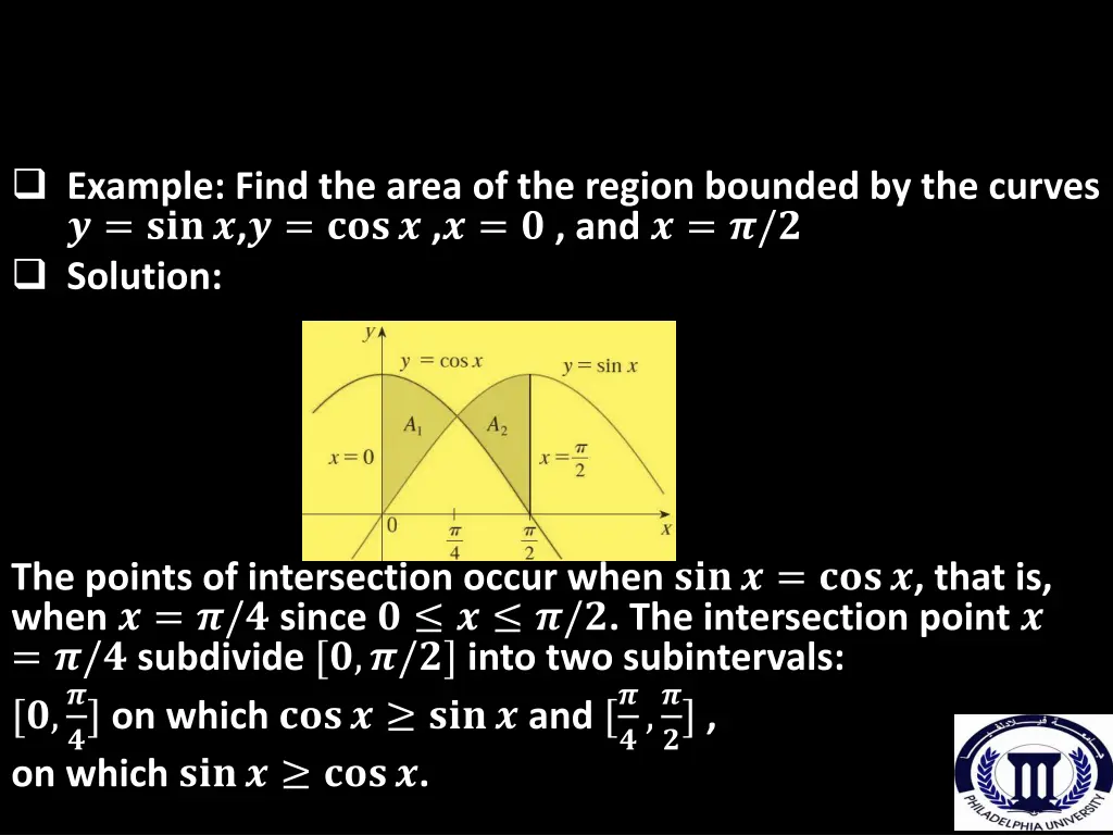 example find the area of the region bounded