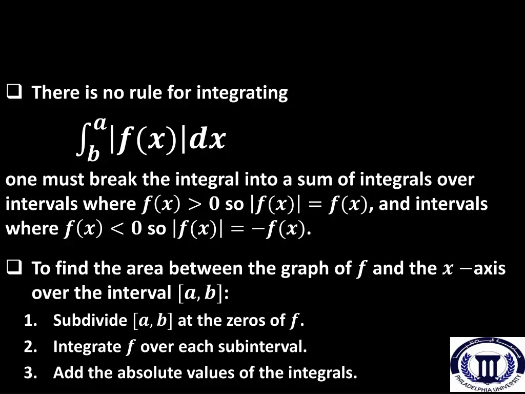 there is no rule for integrating