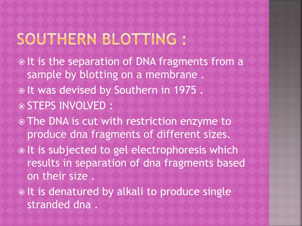 southern blotting