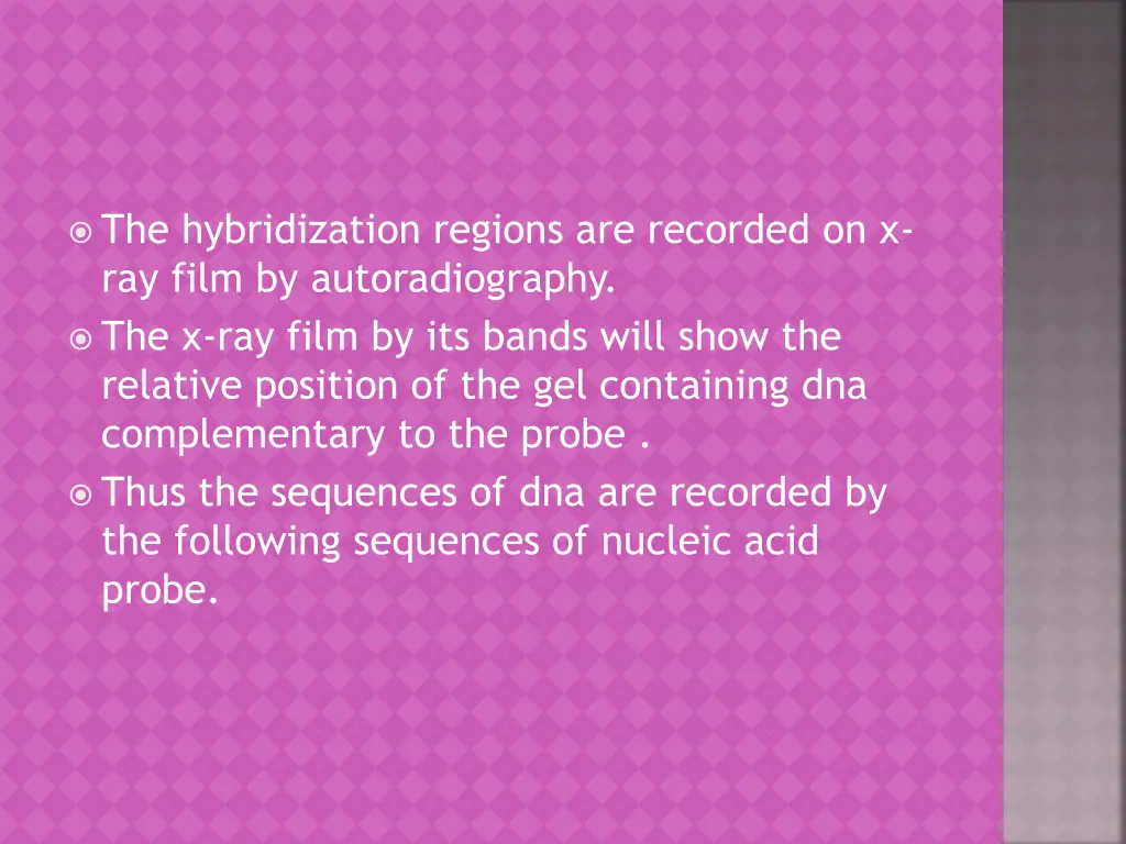 the hybridization regions are recorded