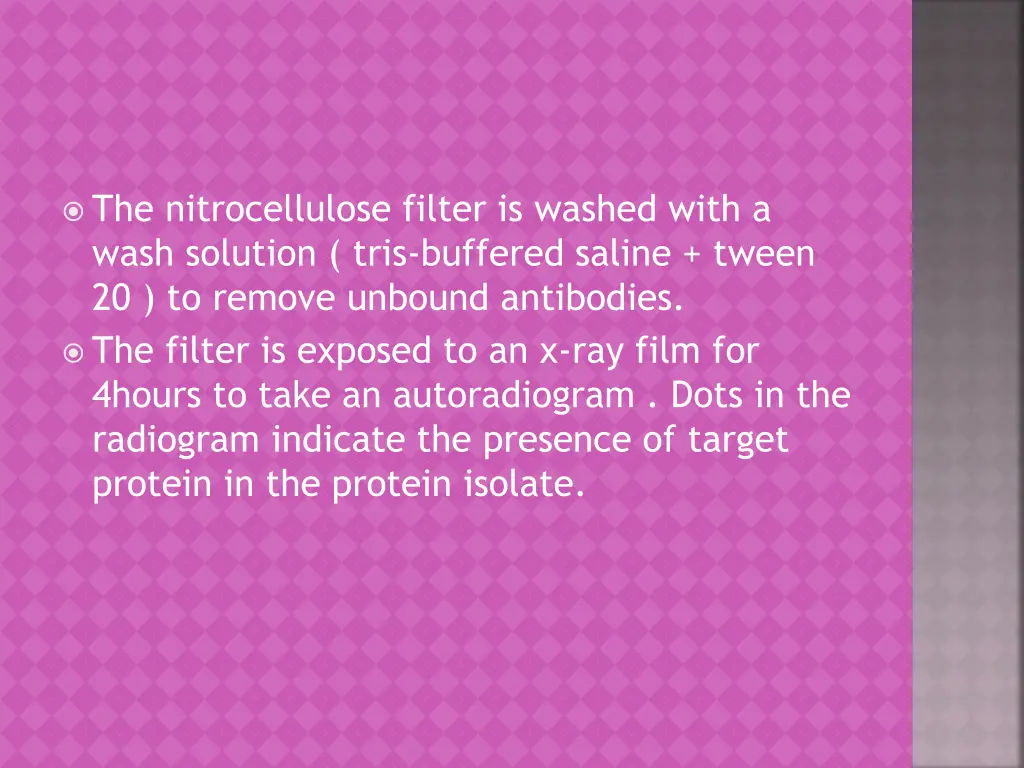 the nitrocellulose filter is washed with a wash