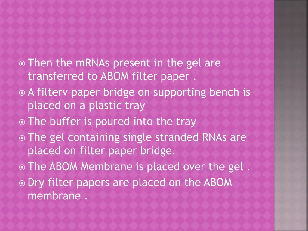 then the mrnas present in the gel are transferred
