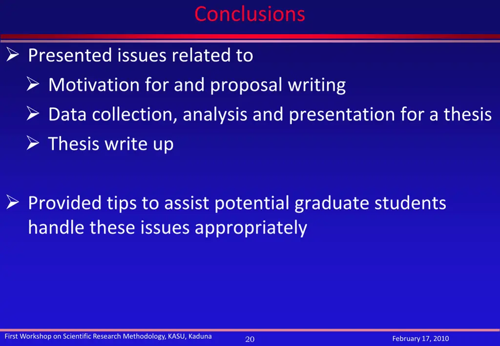 conclusions