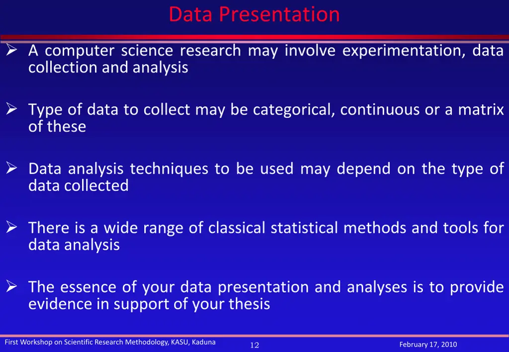 data presentation