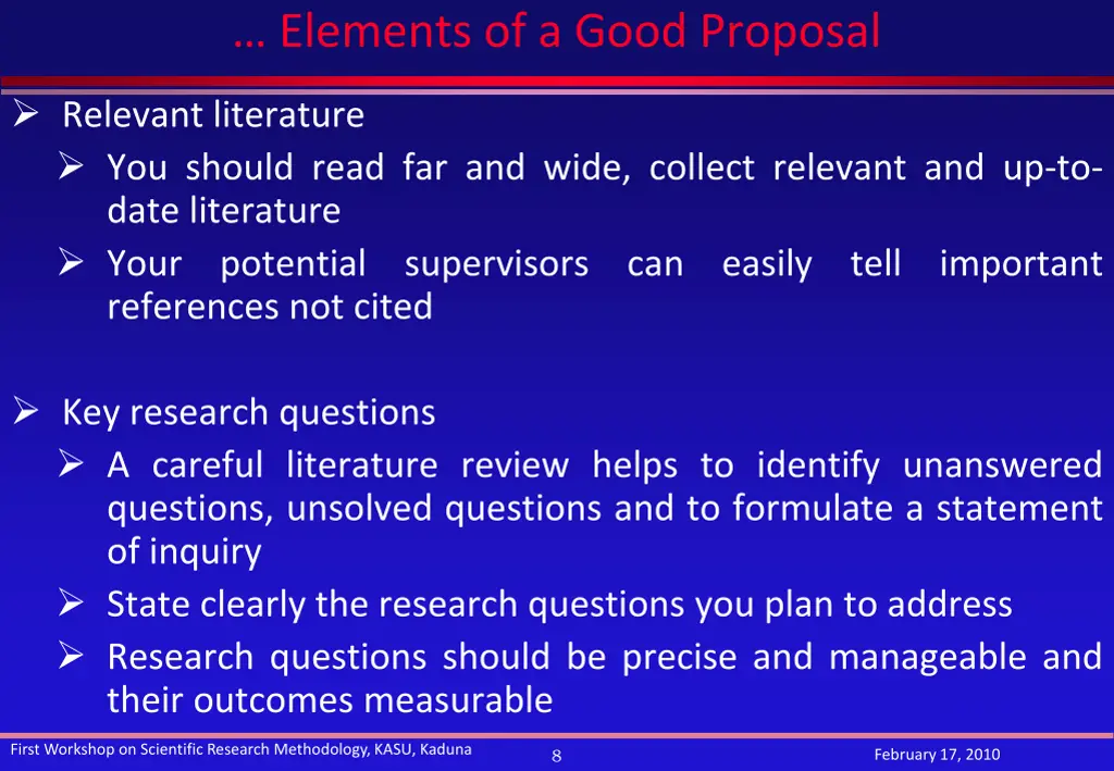 elements of a good proposal 2