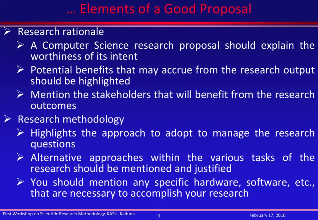 elements of a good proposal 3