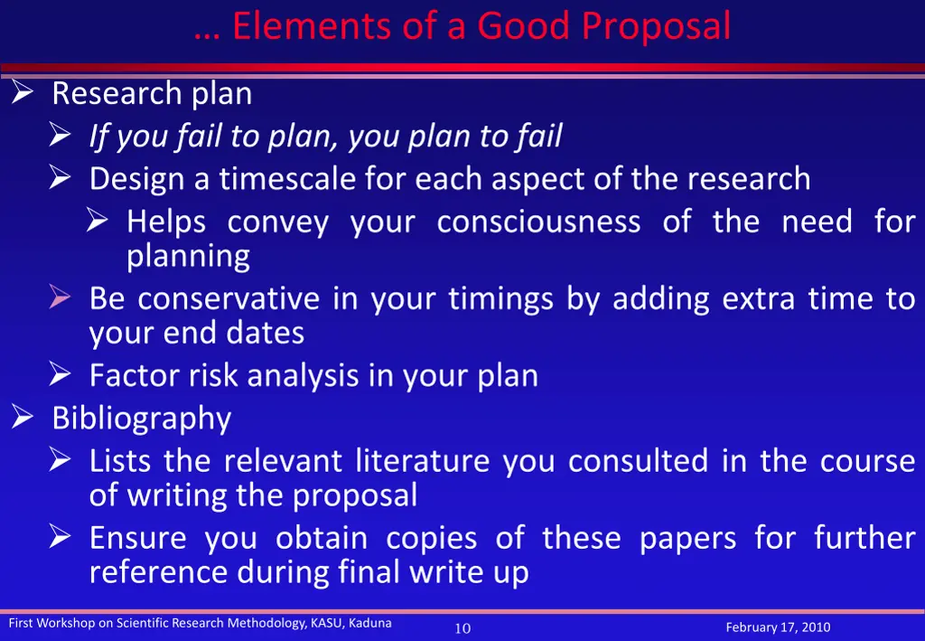 elements of a good proposal 4