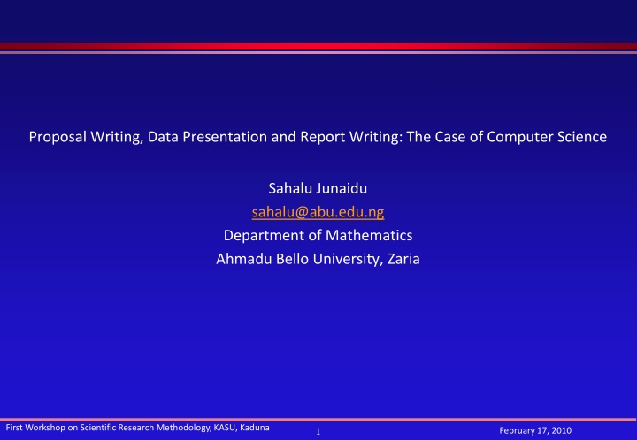 proposal writing data presentation and report