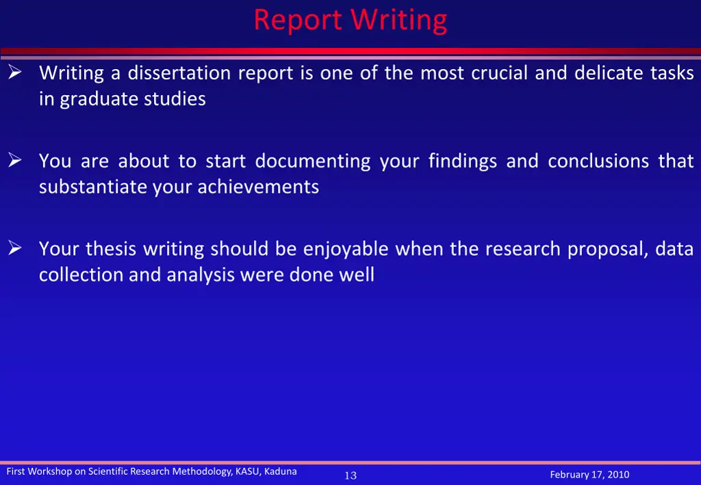 report writing