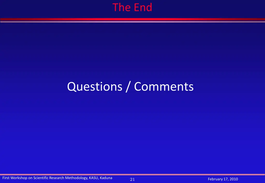 the end