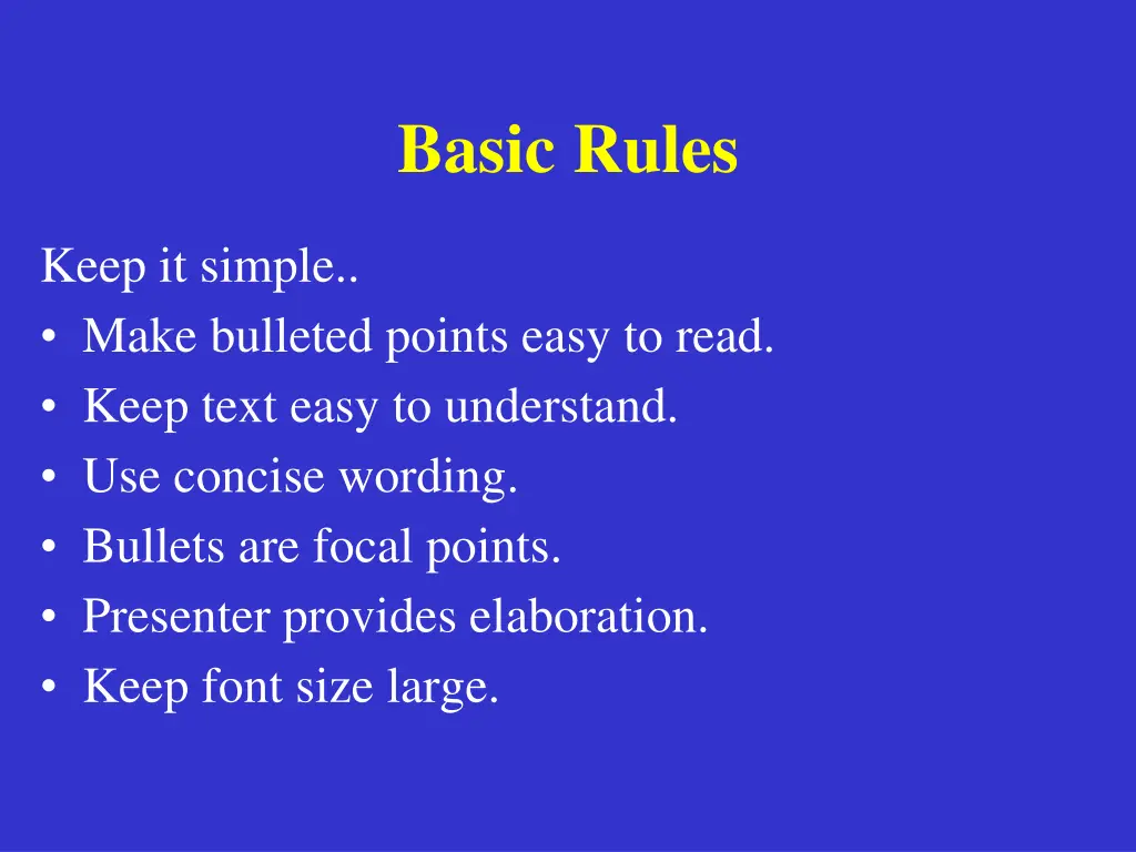 basic rules