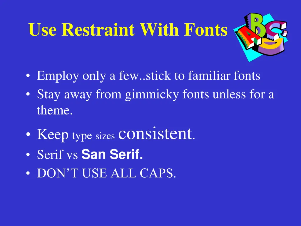 use restraint with fonts