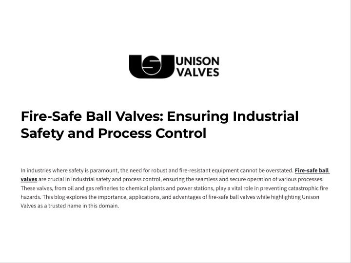 fire safe ball valves ensuring industrial safety