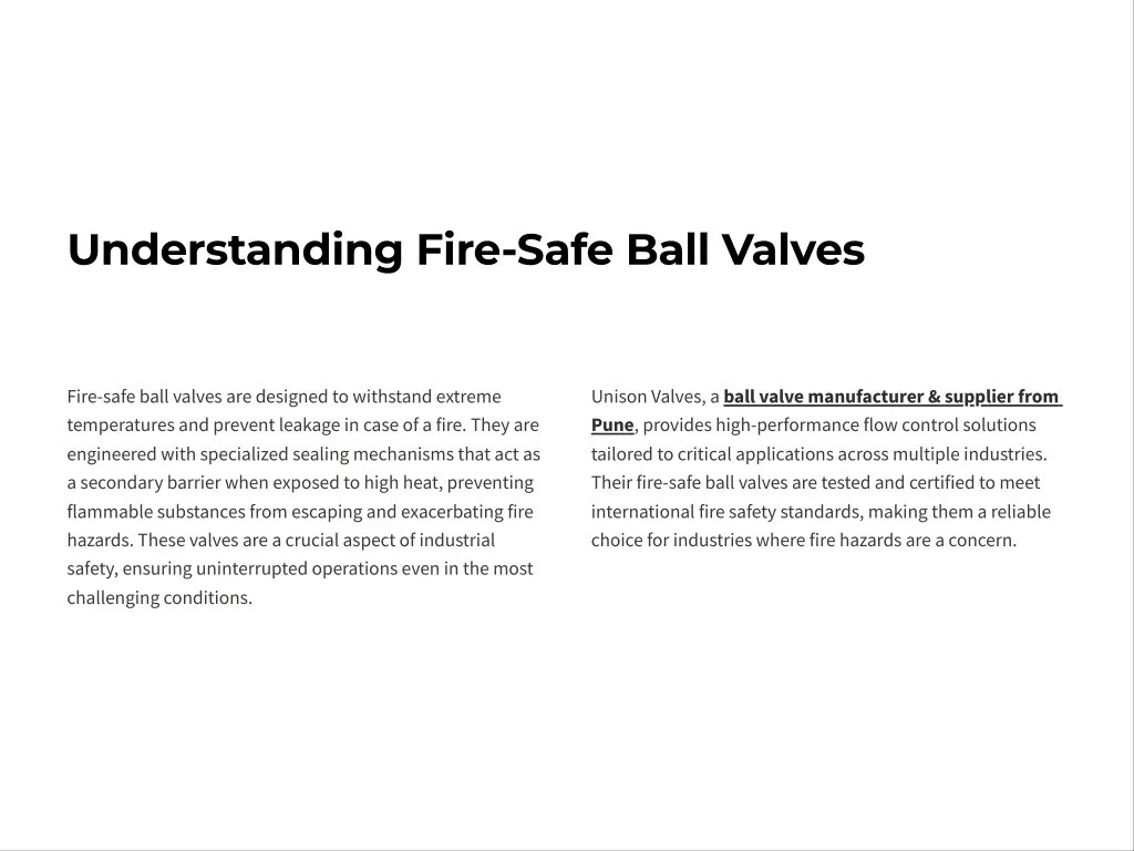 understanding fire safe ball valves