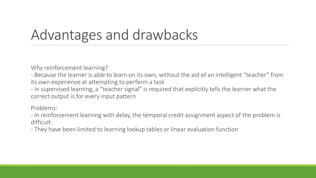 advantages and drawbacks