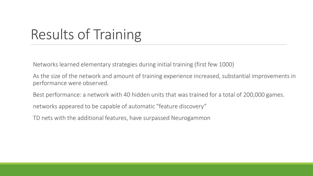 results of training
