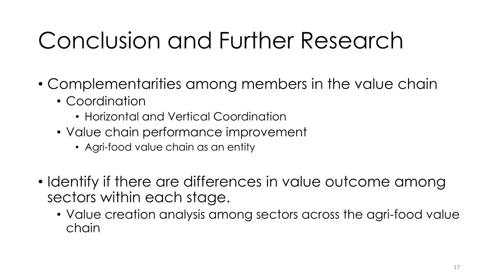 conclusion and further research 1