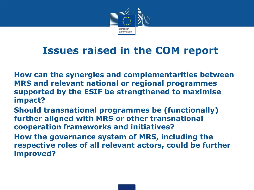 issues raised in the com report