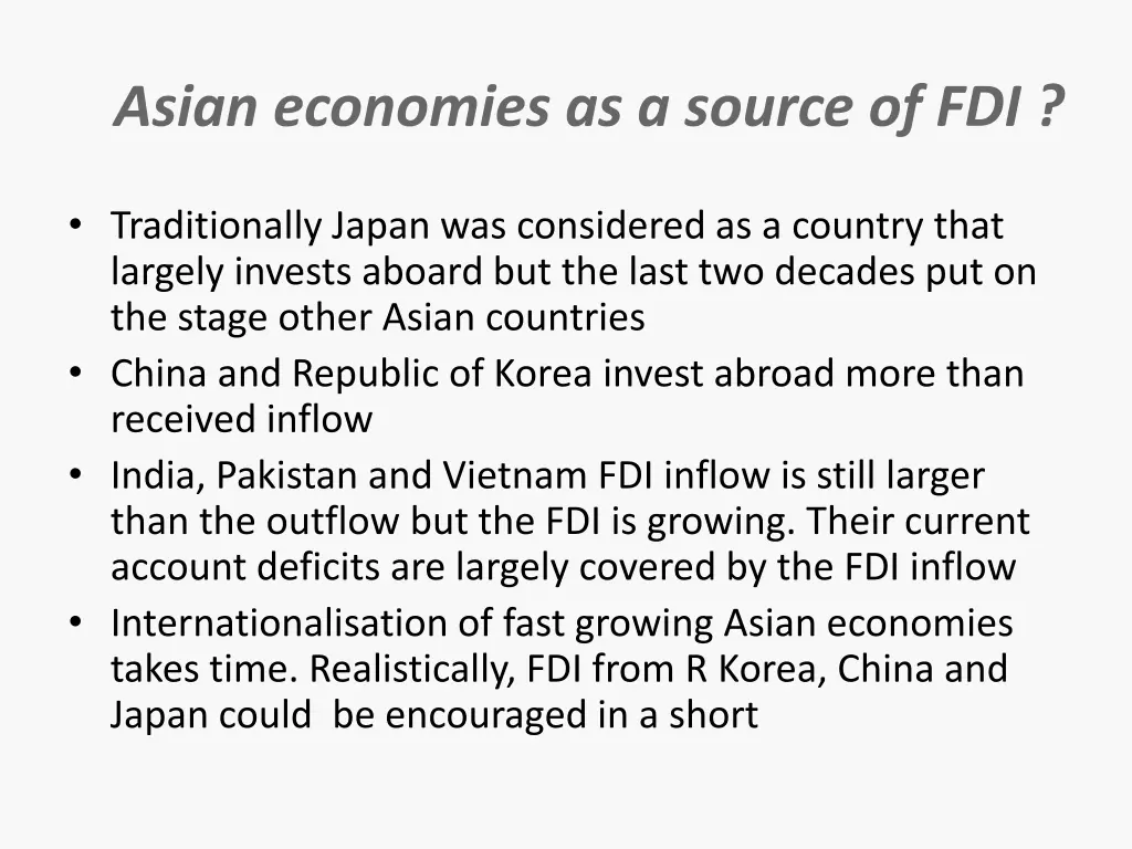 asian economies as a source of fdi