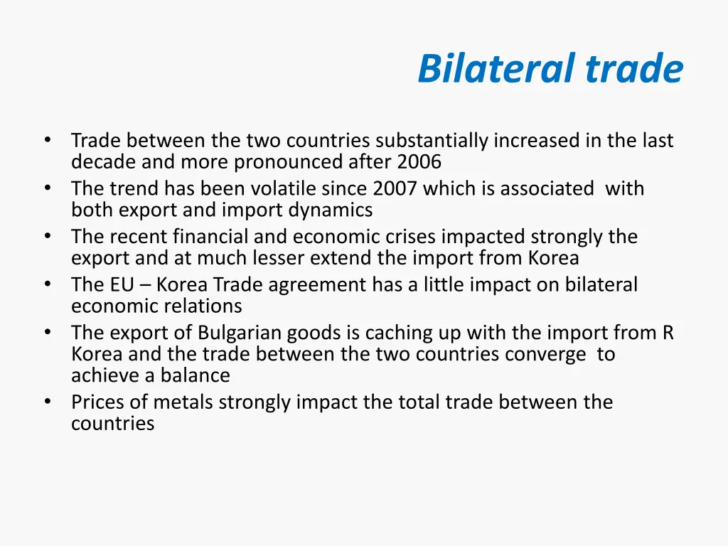 bilateral trade