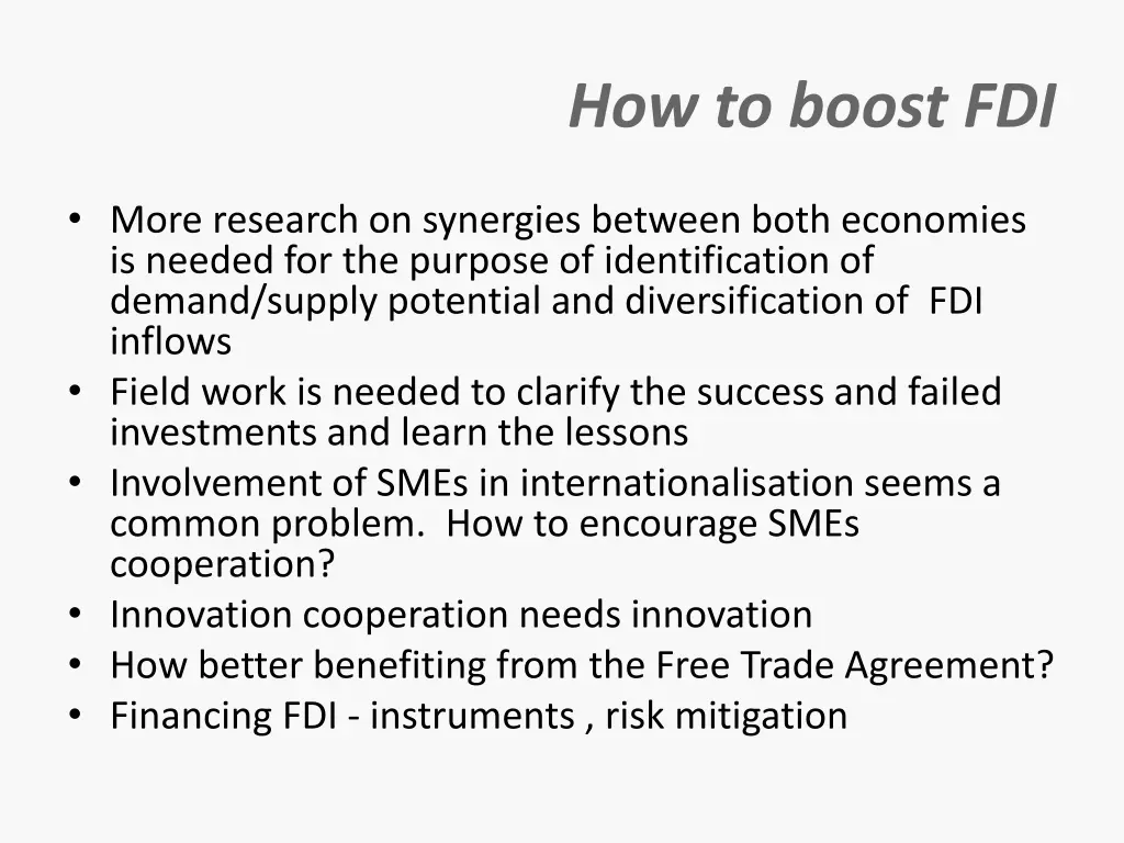 how to boost fdi