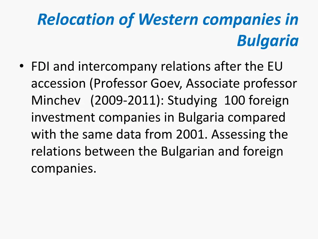 relocation of western companies in