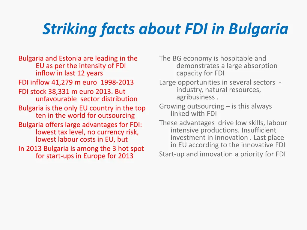 striking facts about fdi in bulgaria