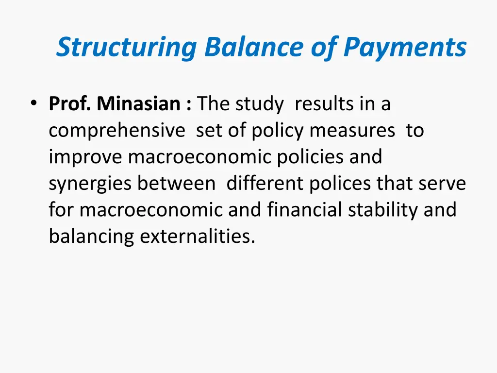 structuring balance of payments