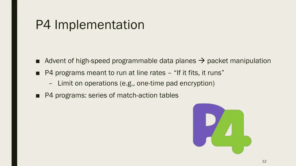 p4 implementation